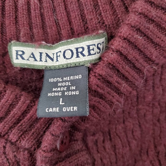Rainforest Marino Wool Size L Burgundy - Picture 5 of 5
